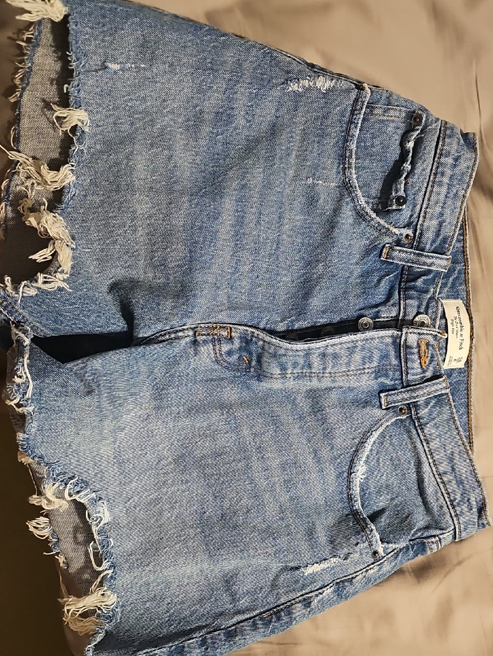Abercrombie & Fitch Light Blue High-Rise Denim Shorts